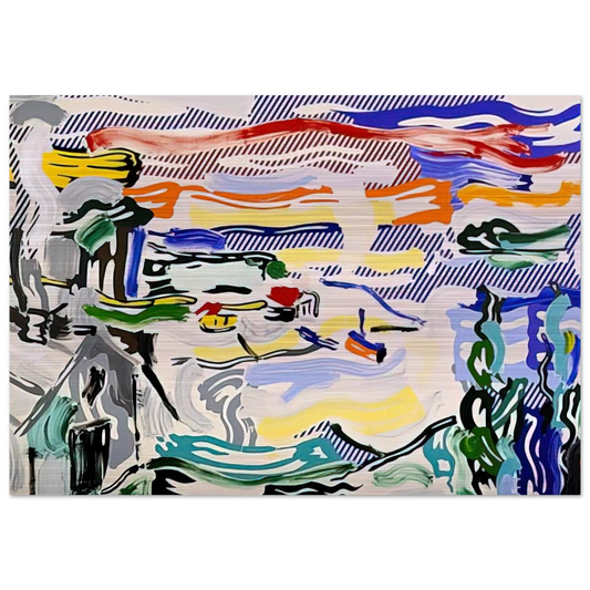 COAST VILLAGE 1987 - Roy Lichtenstein Brushed Aluminum Print - 70x100 cm / 28x40 inches | Roy Lichtenstein Aluminum Print | Roy Lichtenstein Prints