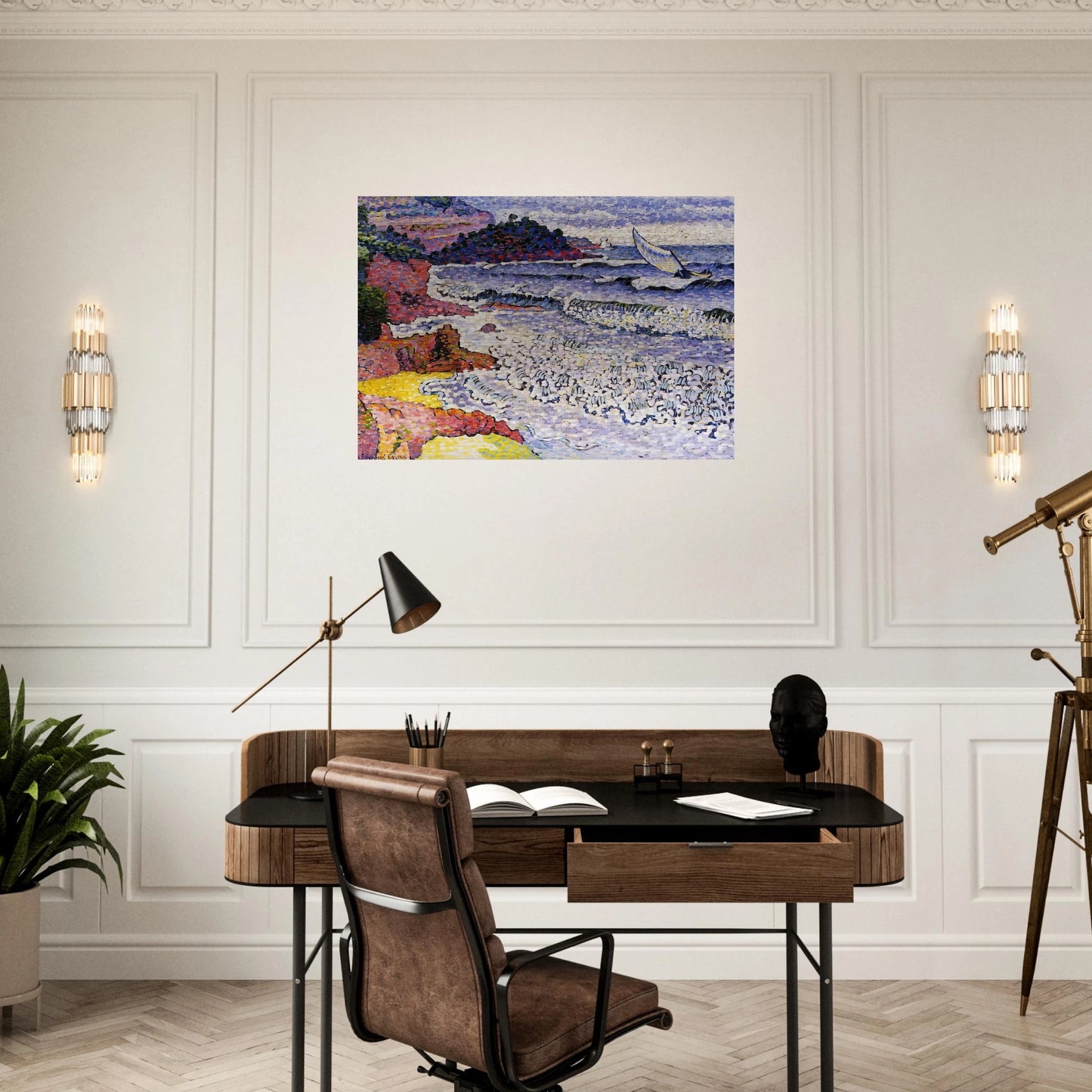 The Choppy Sea - Henri-Edmond Cross Brushed Aluminum Print - 70x100 cm / 28x40 inches | Henri-Edmond Cross Aluminum Print | Henri-Edmond Cross Prints