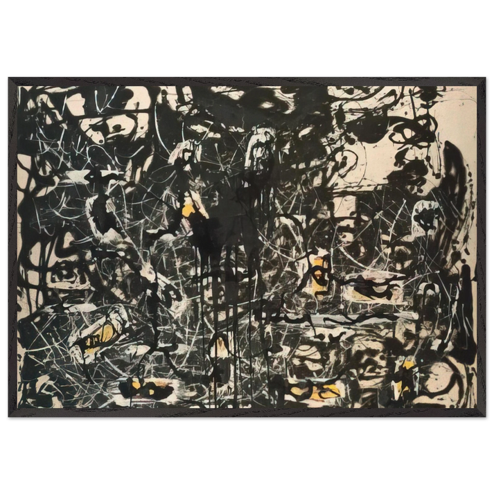 YELLOW ISLANDS - Jackson Pollock 70x100 cm / 28x40 inches Framed Art Print – Black Wooden Frame