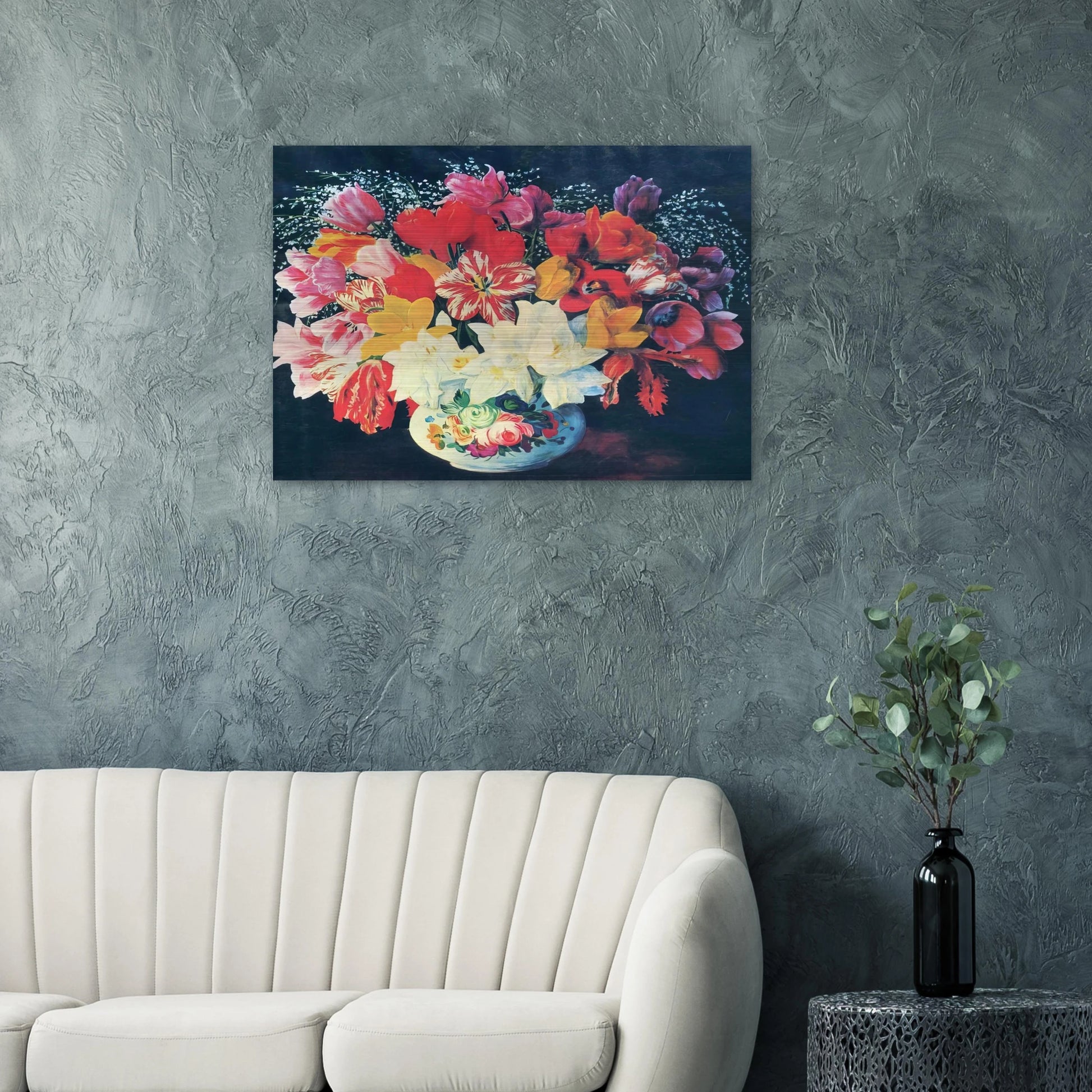 GRAND BOUQUET OF TULIPS 1952 - Moise Kisling Brushed Aluminum Print - 70x100 cm / 28x40 inches | Moise Kisling Aluminum Print | Moise Kisling Prints