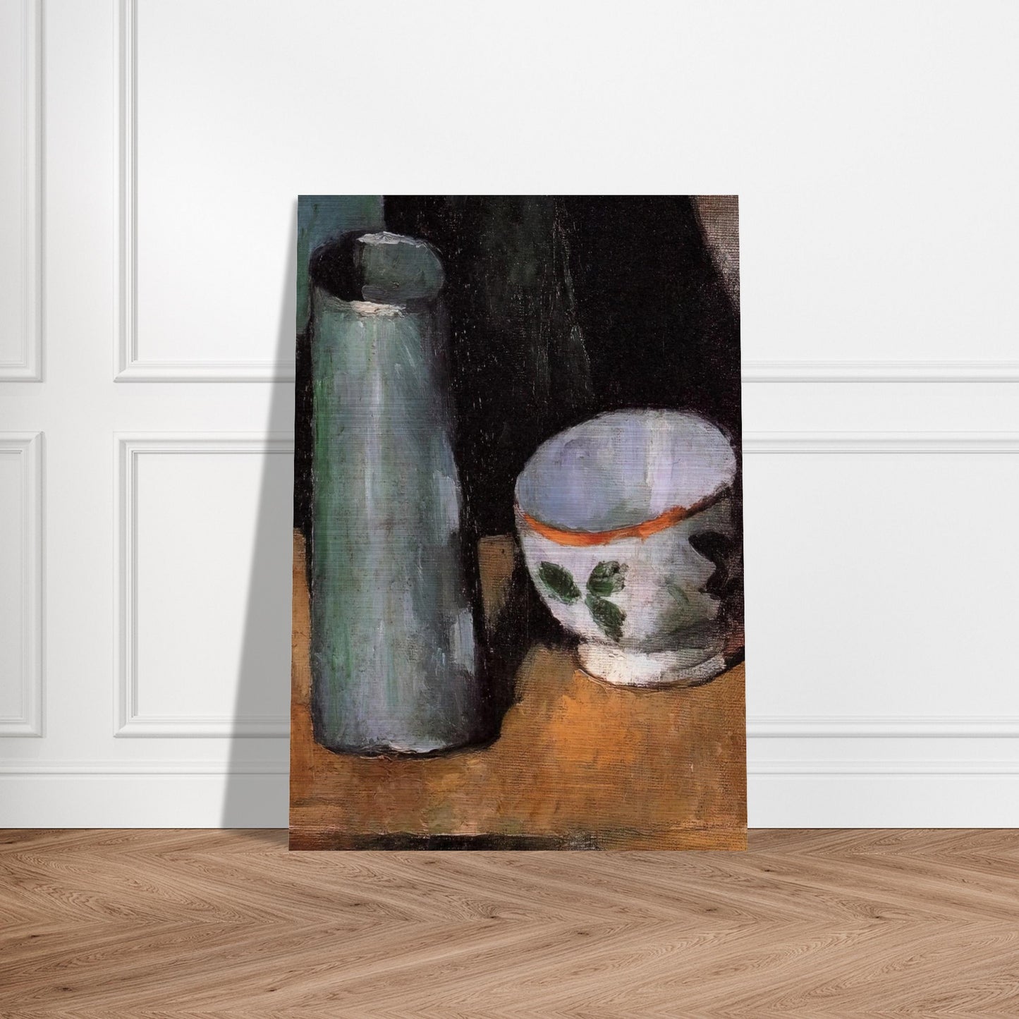 Still Life, Bowl and Milk Jug - Paul Cézanne Brushed Aluminum Print - 70x100 cm / 28x40 inches | Paul Cézanne Aluminum Print | Paul Cézanne Prints