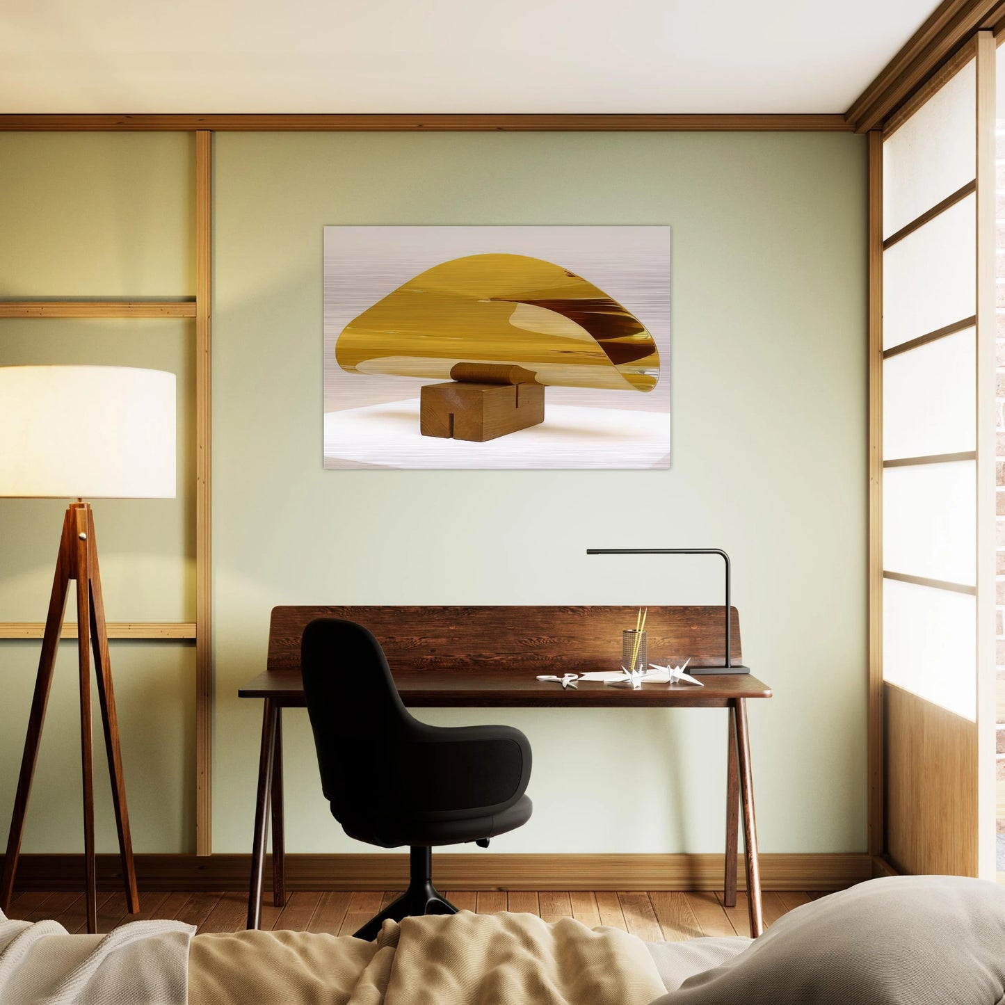 Fläche im Raum von einer Linie begrenzt - 1952 - Max Bill Brushed Aluminum Print - 70x100 cm / 28x40 inches | Max Bill Aluminum Print | Max Bill Prints