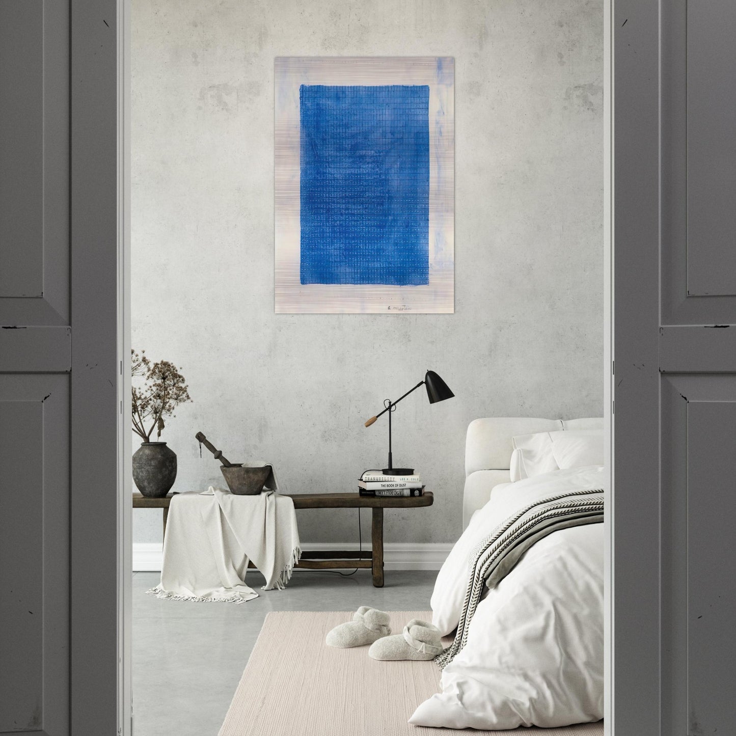 Stars - Agnes Martin Brushed Aluminum Print - 70x100 cm / 28x40 inches | Agnes Martin Aluminum Print | Agnes Martin Prints