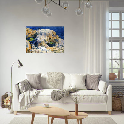 Rocks at Appledore - Childe Hassam Brushed Aluminum Print - 70x100 cm / 28x40 inches | Childe Hassam Aluminum Print | Childe Hassam Prints