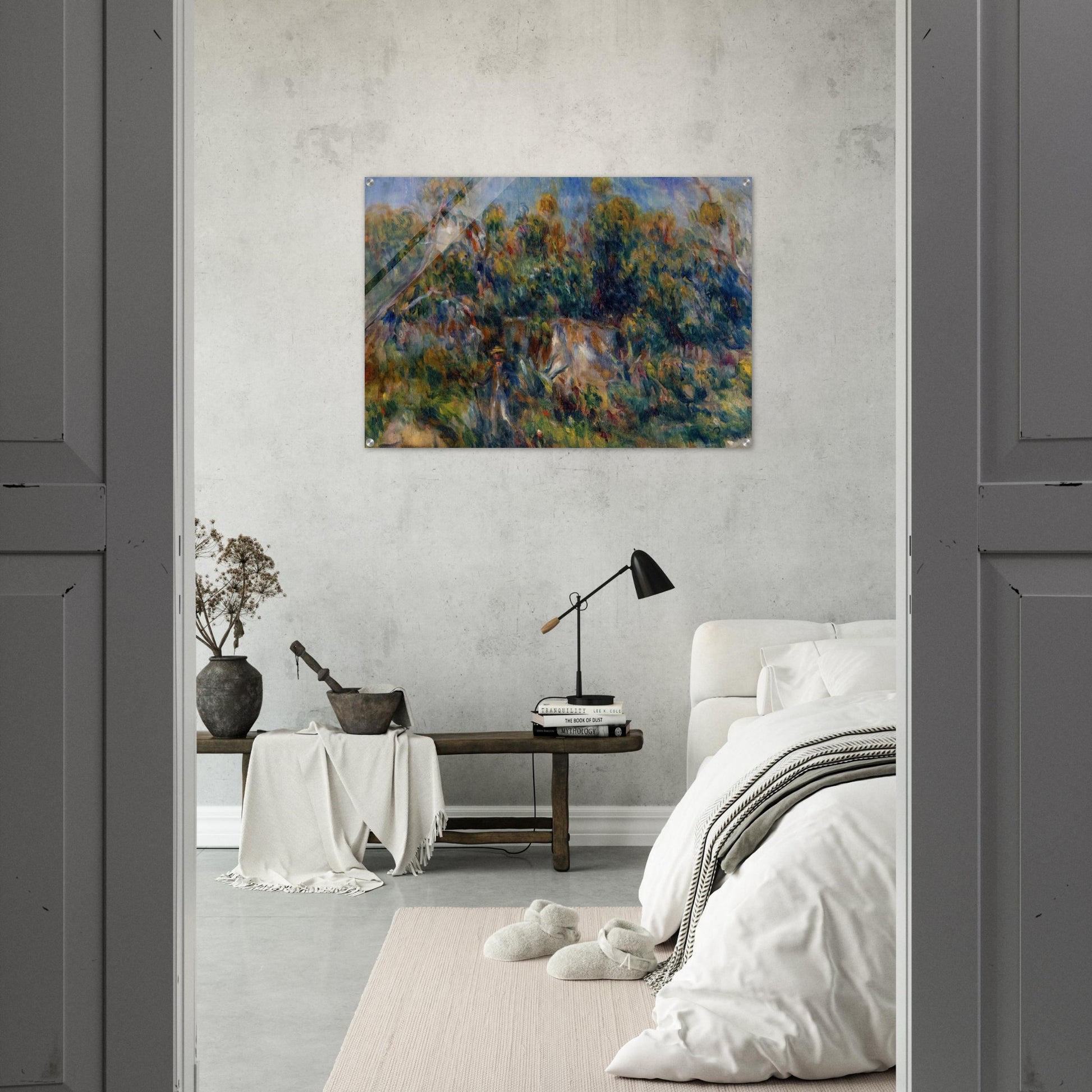 The Painter Taking a Stroll at Cagnes - Pierre-Auguste Renoir Acrylic Print - 70x100 cm / 28x40″ inches | Pierre-Auguste Renoir Wall Art | Pierre-Auguste Renoir Prints