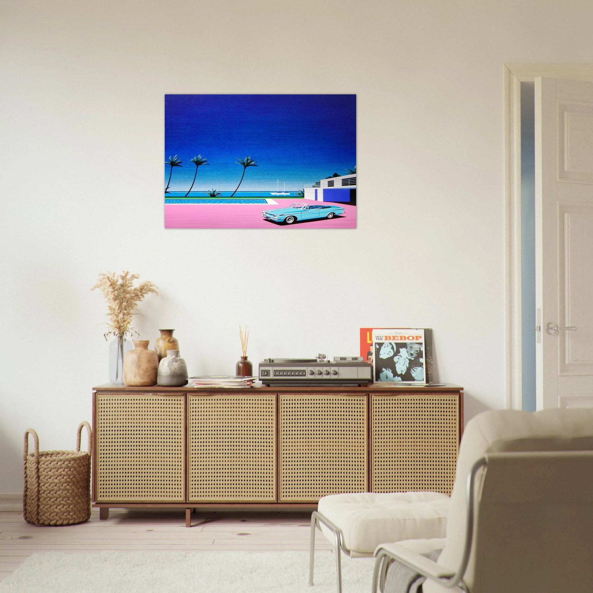 Pink Driveway - Hiroshi Nagai Brushed Aluminum Print - 70x100 cm / 28x40 inches | Hiroshi Nagai Aluminum Print | Hiroshi Nagai Prints