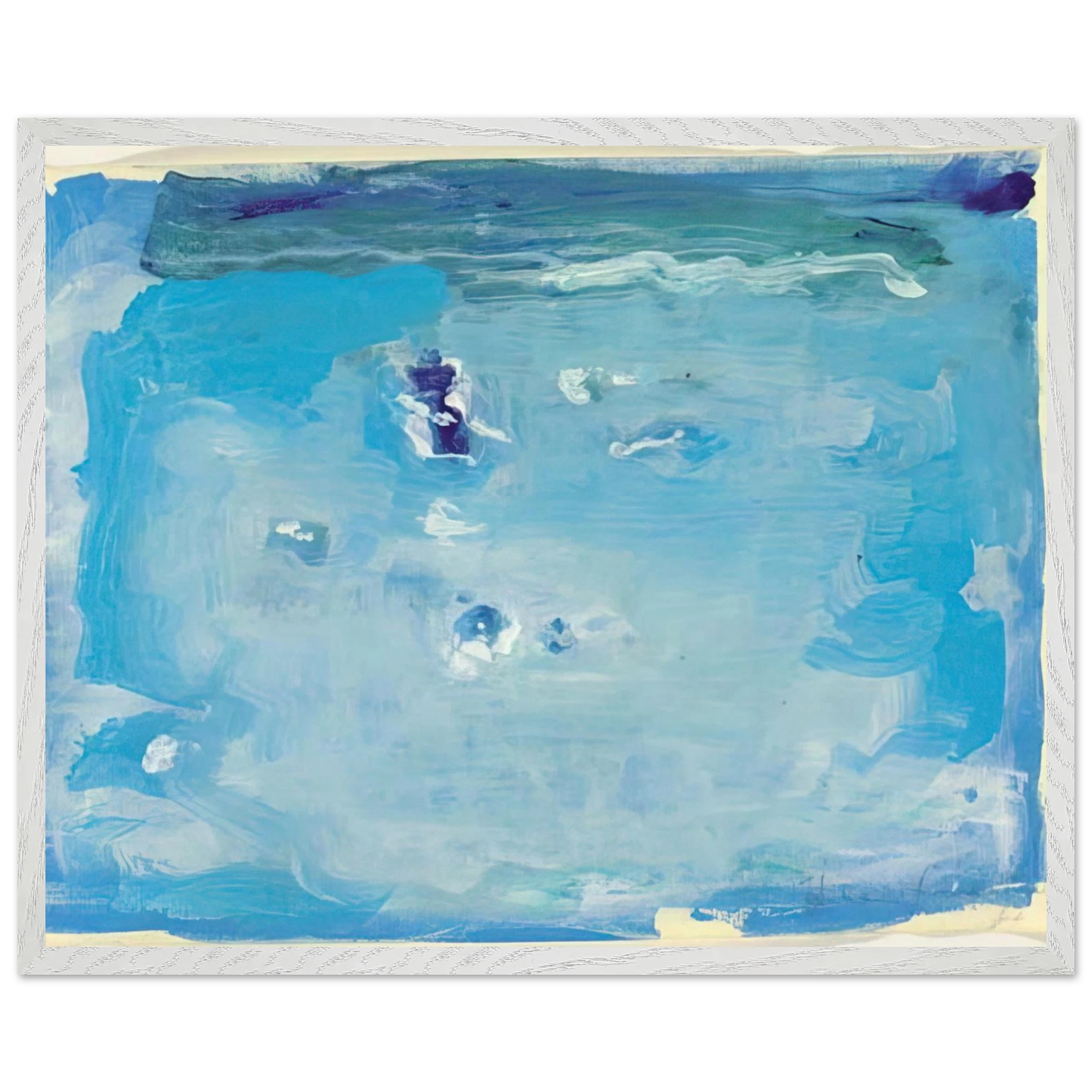 Helen Frankenthaler - Untitled - Color Field Painting, Lyrical Abstraction Wall art - 50x70 cm / 20x28 inches - Premium Wooden Framed Poster With Fine Art Paper-canvas - Wood frame