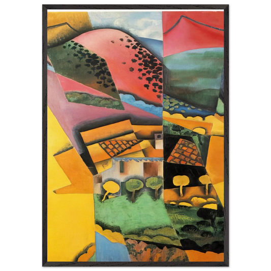 LANDSCAPE AT CERET 1913 - Juan Gris 70x100 cm / 28x40 inches Framed Art Print – Black Wooden Frame