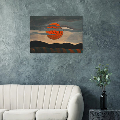 Red Sun - 1935 - Arthur Dove Brushed Aluminum Print - 70x100 cm / 28x40 inches | Arthur Dove Aluminum Print | Arthur Dove Prints