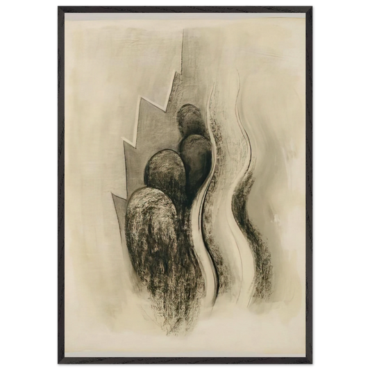 Drawing XIII - Georgia OKeeffe 70x100 cm / 28x40 inches Framed Art Print – Black Wooden Frame