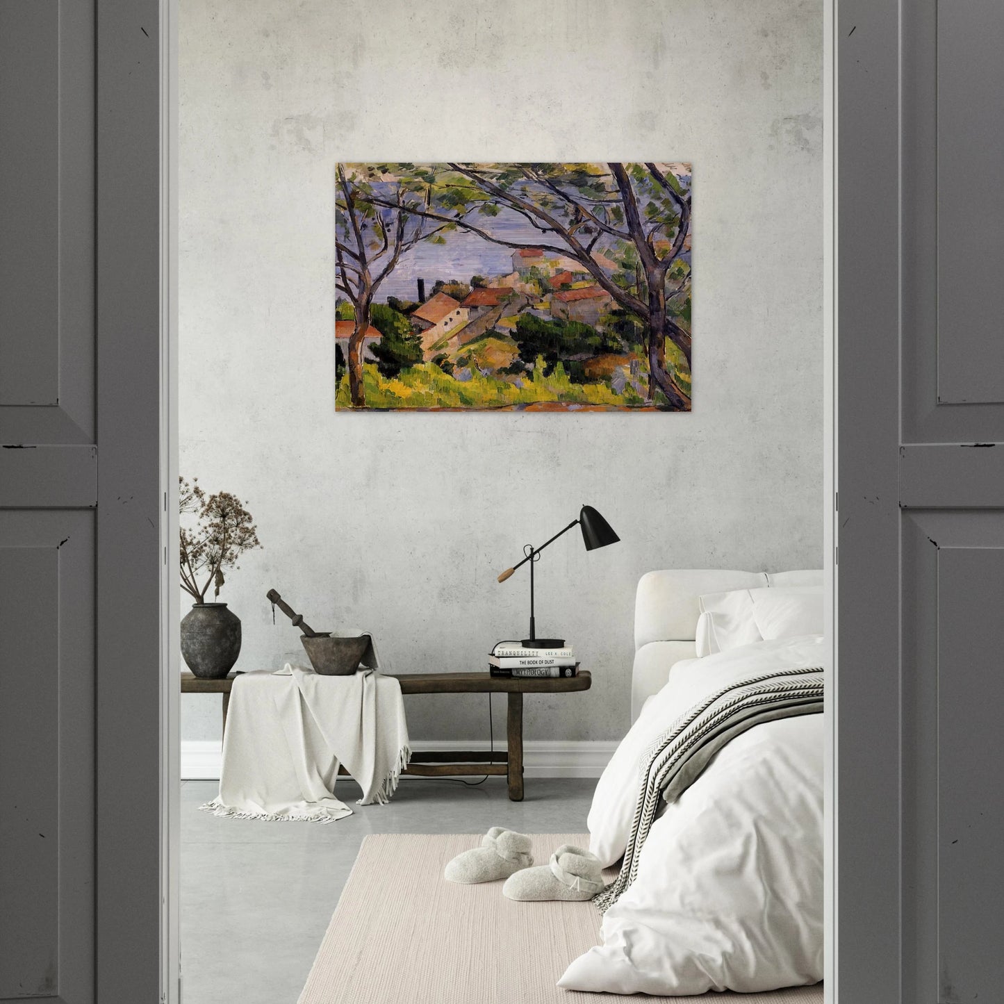 L'Estaque. View through the Trees - Paul Cézanne Brushed Aluminum Print - 70x100 cm / 28x40 inches | Paul Cézanne Aluminum Print | Paul Cézanne Prints