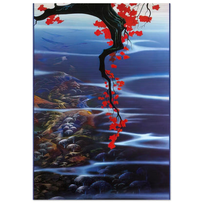 Red Leaves - Eyvind Earle Brushed Aluminum Print - 70x100 cm / 28x40 inches | Eyvind Earle Aluminum Print | Eyvind Earle Prints