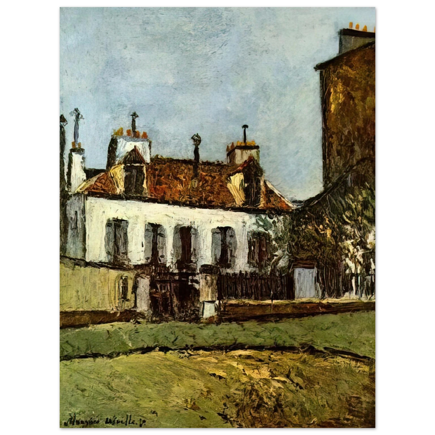 Maurice Utrillo - HOUSE IN THE SUBURBS OF PARIS  75x100 cm / 30x40inches Fine Art Poster