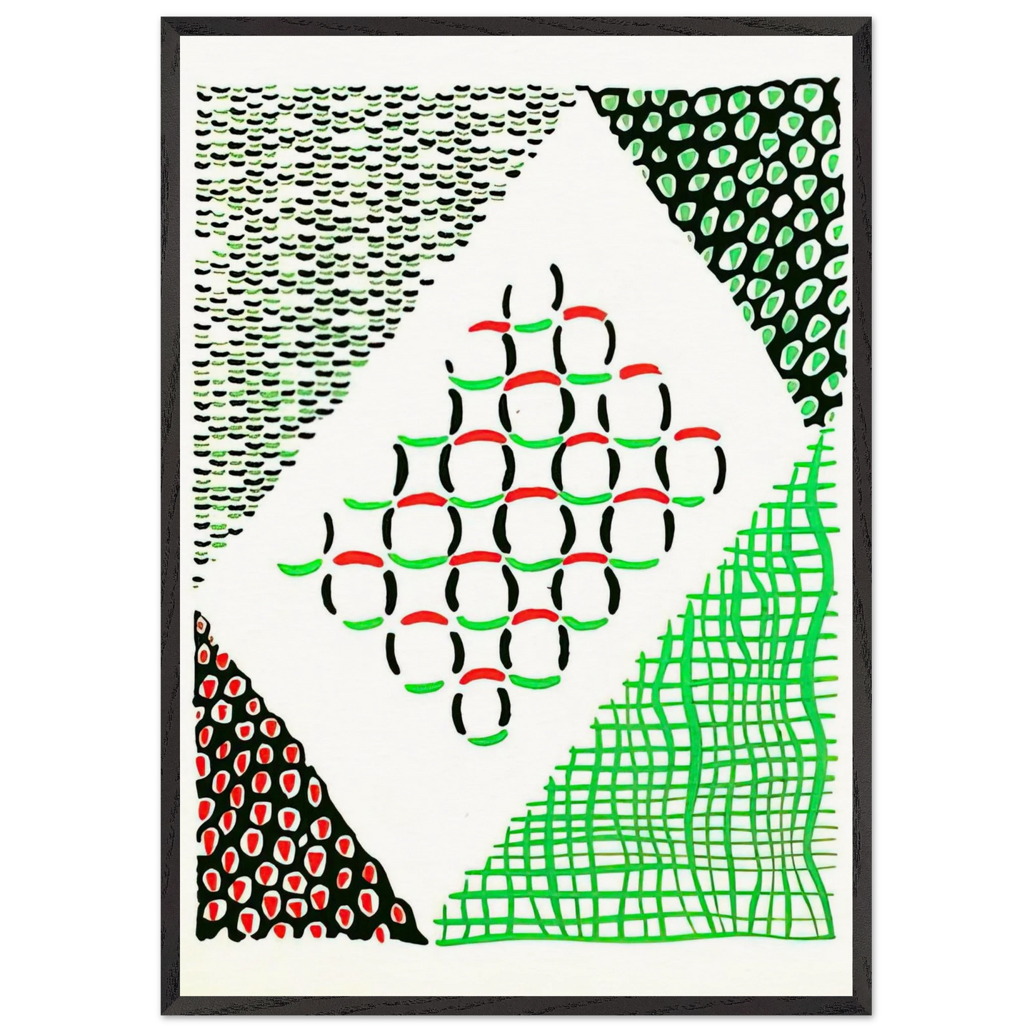 COMPOSITION 19 - Sonia Delaunay 70x100 cm / 28x40 inches Framed Art Print – Black Wooden Frame
