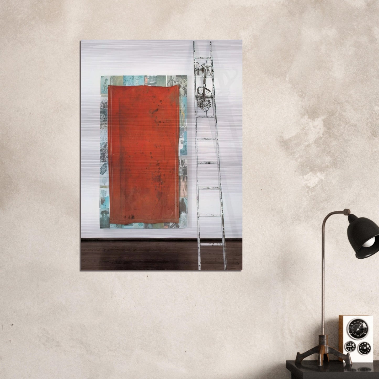 MANGO ICE CAVE SCALE 1977 - Robert Rauschenberg Brushed Aluminum Print - 70x100 cm / 28x40 inches | Robert Rauschenberg Aluminum Print | Robert Rauschenberg Prints