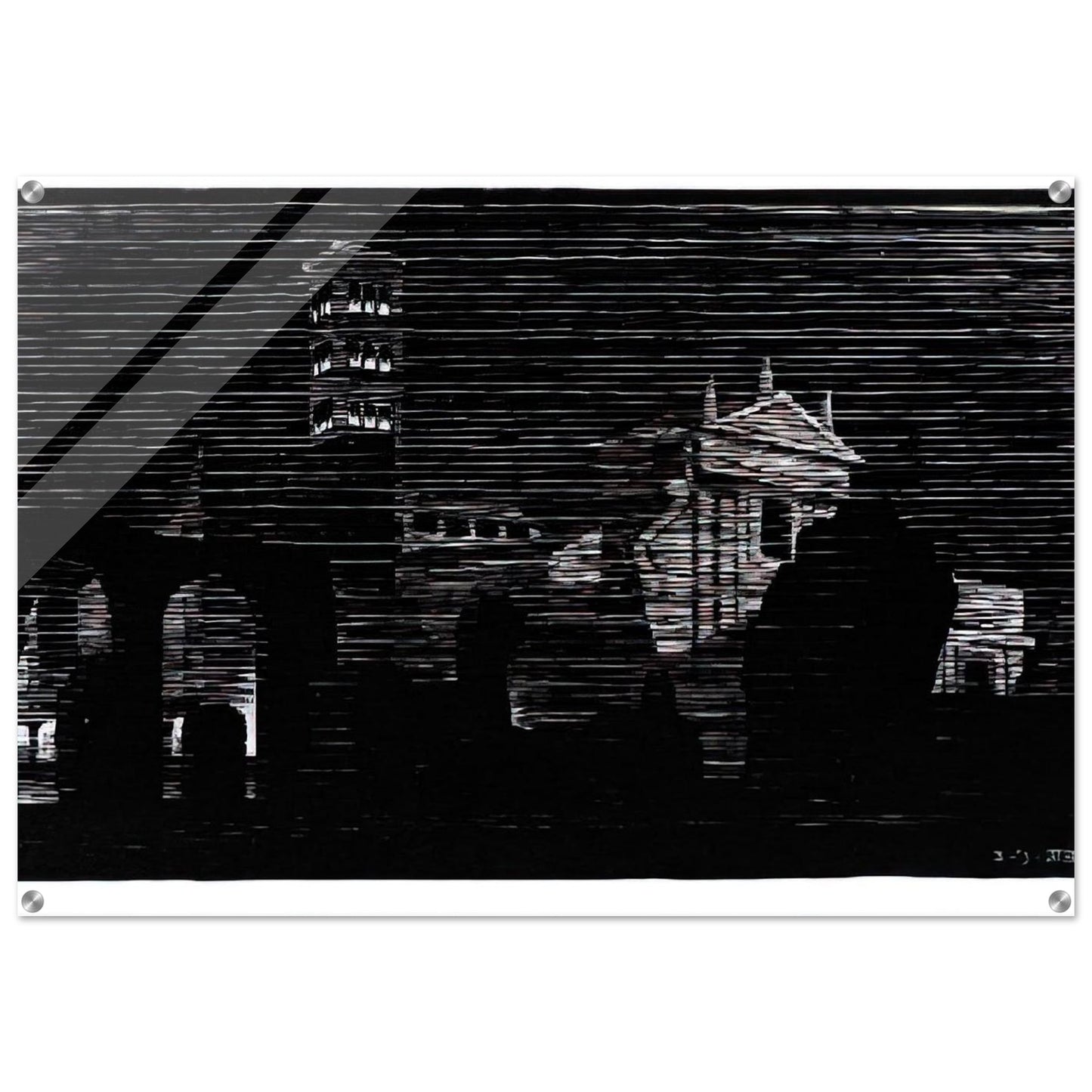 NOCTURNAL ROME 2 - MC Escher Acrylic Print - 70x100 cm / 28x40″ inches | MC Escher Wall Art | MC Escher Prints