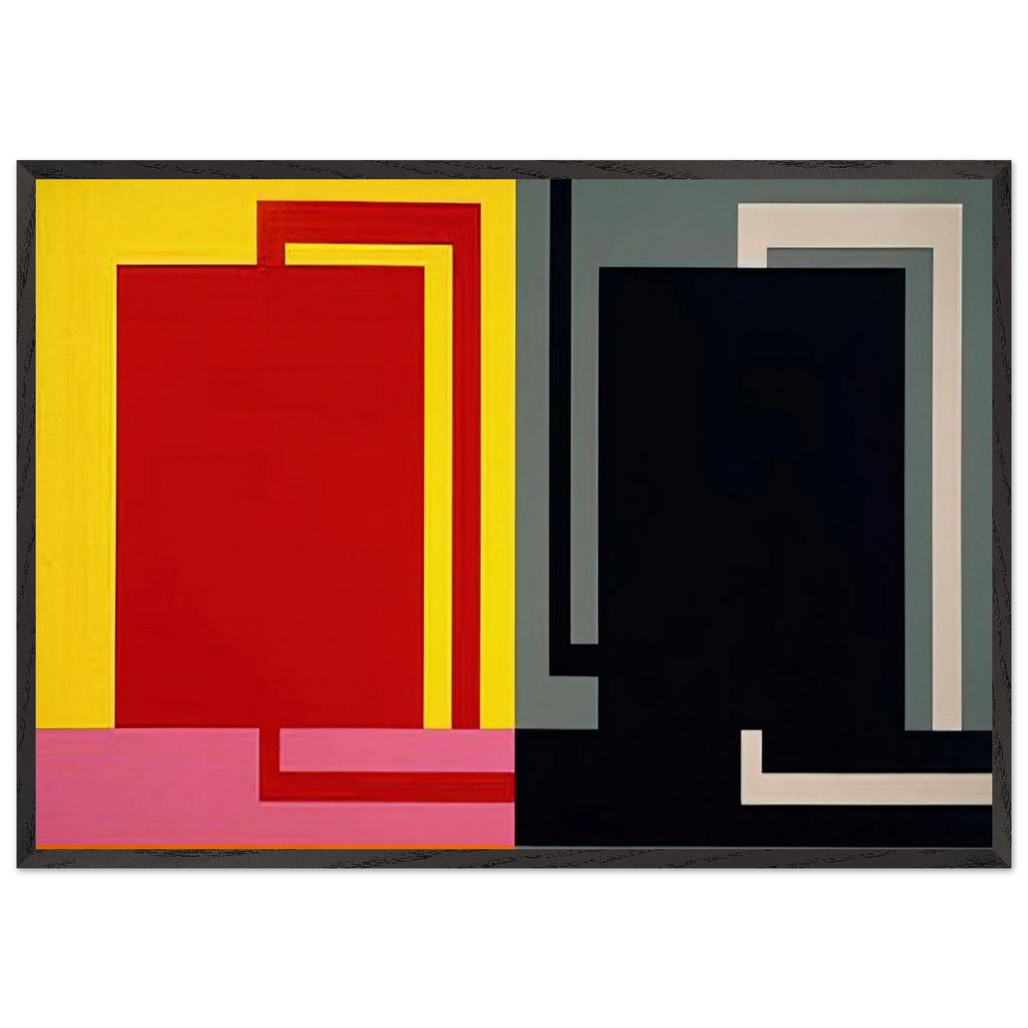 Double Elvis - 1990 - Peter Halley 70x100 cm / 28x40 inches Framed Art Print – Black Wooden Frame
