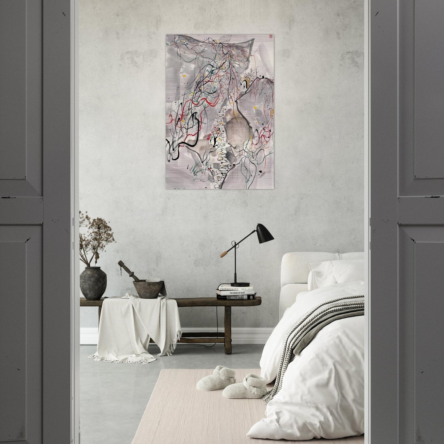 武夷山径 - Abstract Expressionism, Ink and wash painting - Wu Guanzhong Brushed Aluminum Print - 70x100 cm / 28x40 inches | Wu Guanzhong Aluminum Print | Wu Guanzhong Prints
