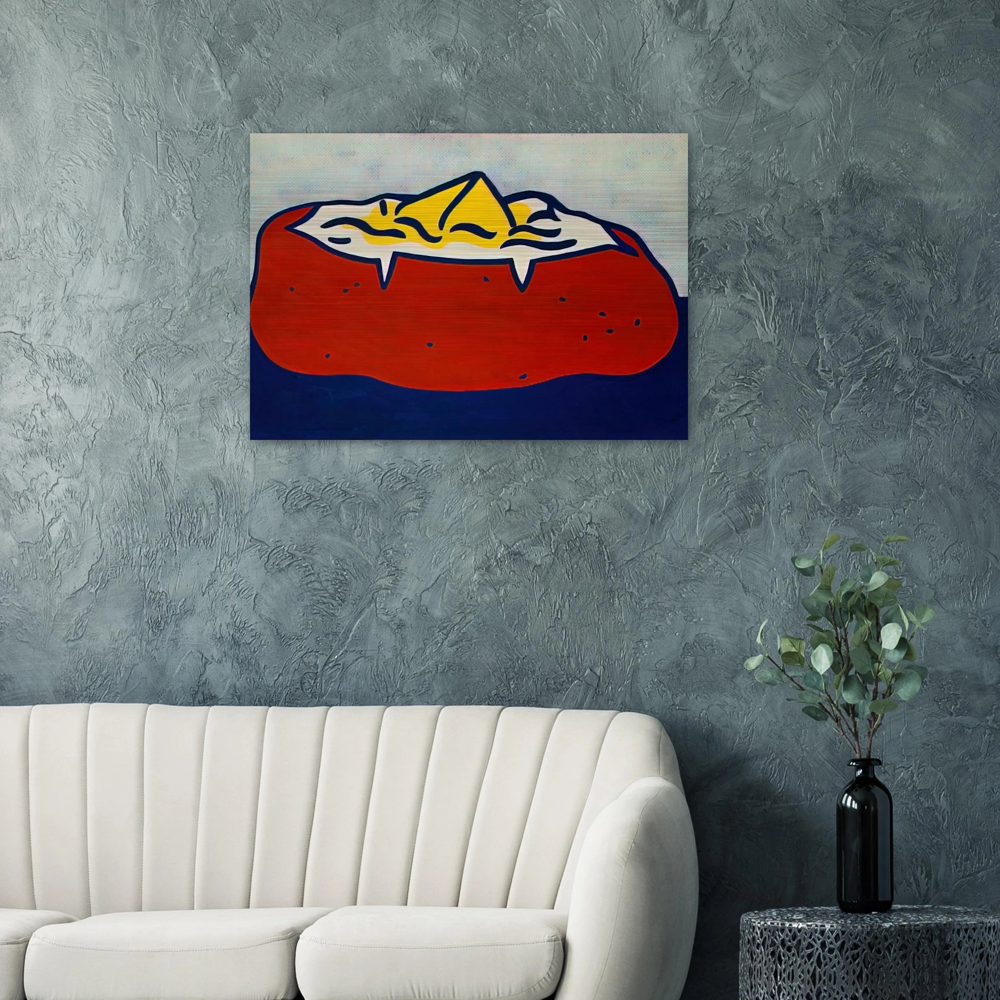 BAKED POTATO 1962 - Roy Lichtenstein Brushed Aluminum Print - 70x100 cm / 28x40 inches | Roy Lichtenstein Aluminum Print | Roy Lichtenstein Prints