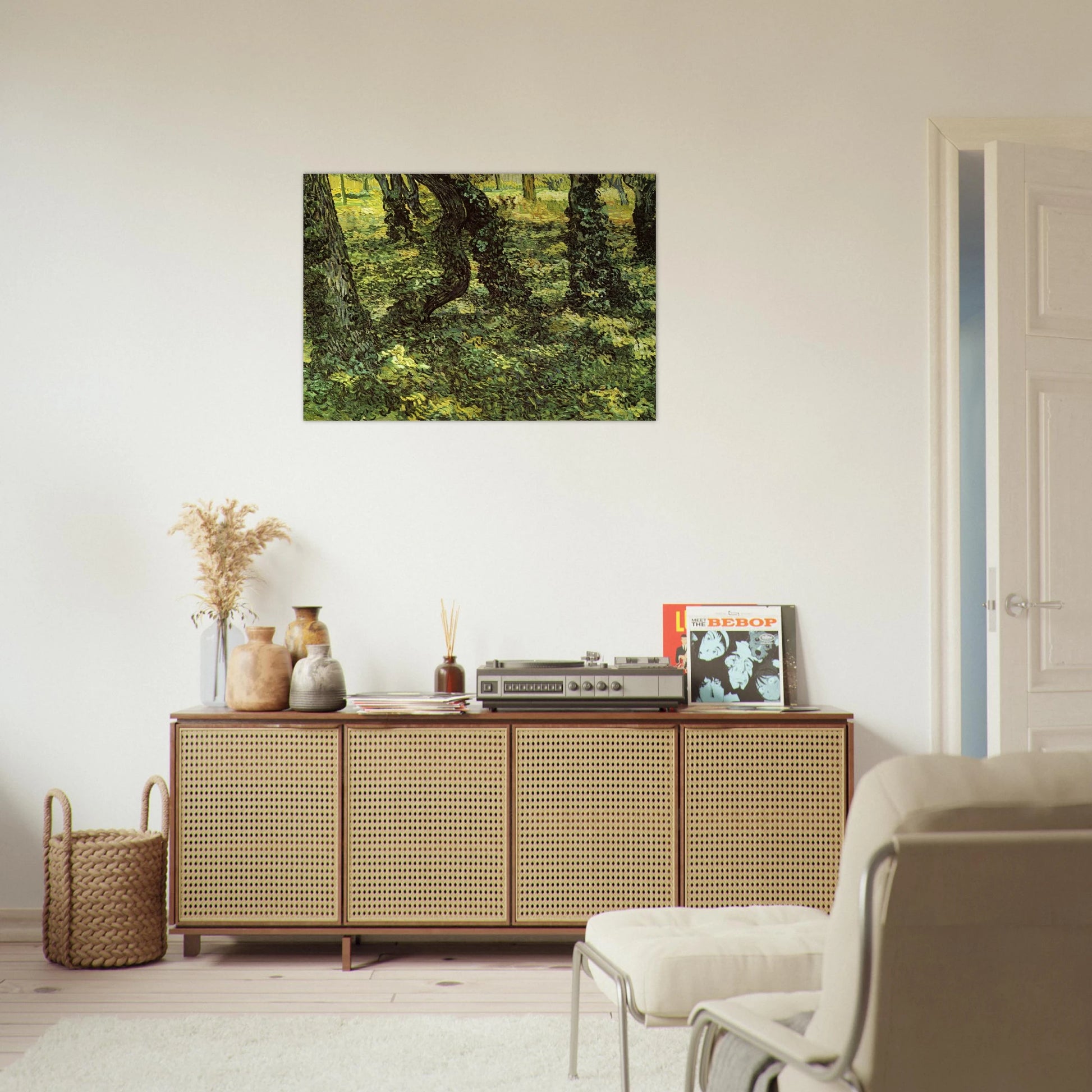 Trunks of Trees with Ivy - Vincent van Gogh Brushed Aluminum Print - 70x100 cm / 28x40 inches | Vincent van Gogh Aluminum Print | Vincent van Gogh Prints