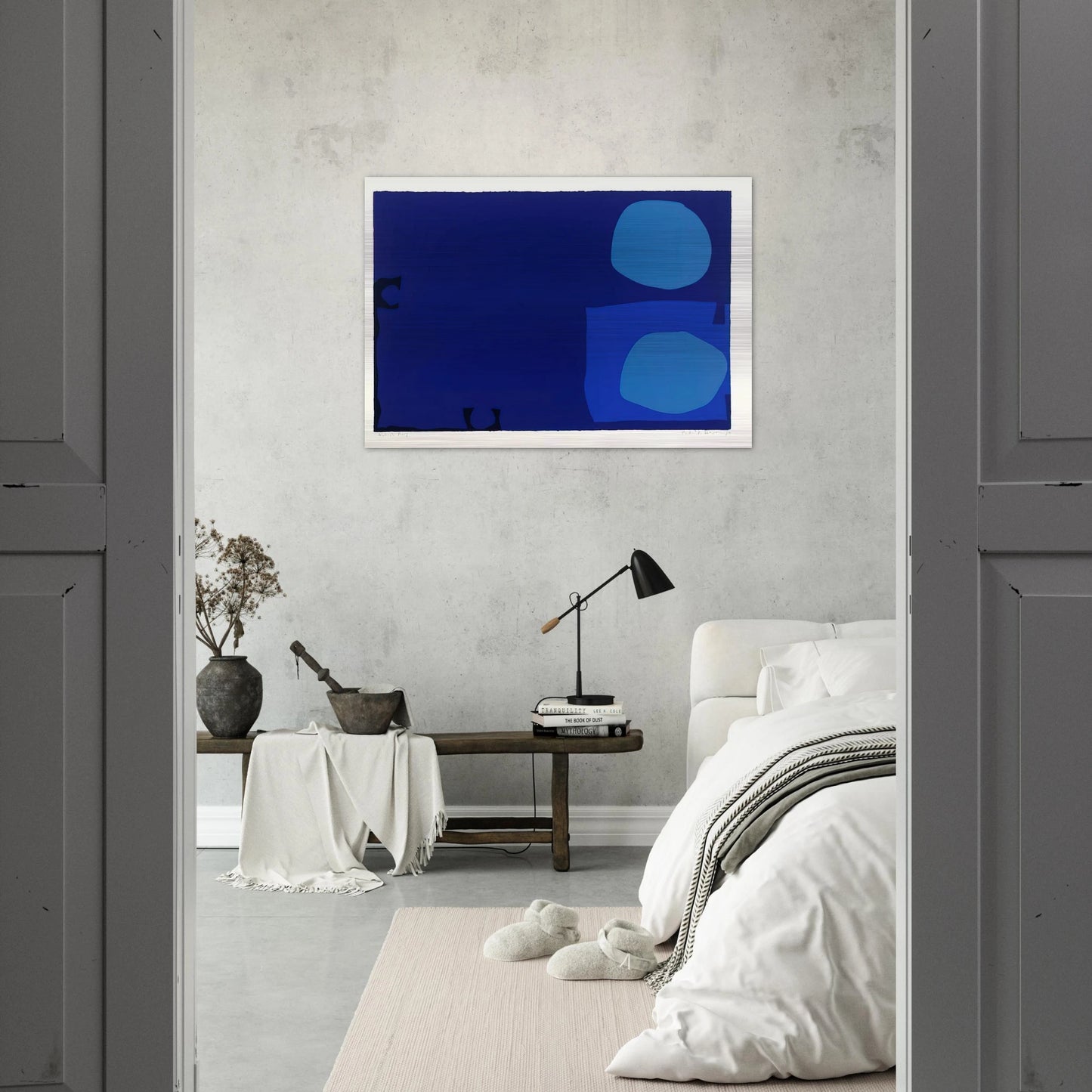 Four Blues Two Discs - 1970 - Patrick Heron Brushed Aluminum Print - 70x100 cm / 28x40 inches | Patrick Heron Aluminum Print | Patrick Heron Prints