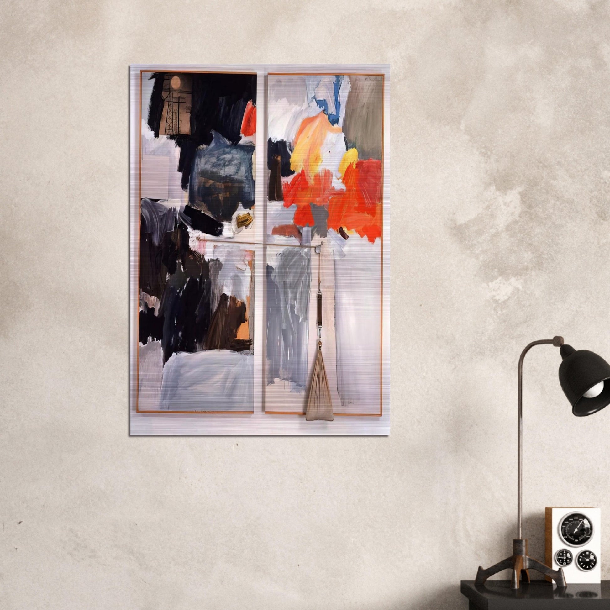 STUDIO PAINTING 1961 - Robert Rauschenberg Brushed Aluminum Print - 70x100 cm / 28x40 inches | Robert Rauschenberg Aluminum Print | Robert Rauschenberg Prints