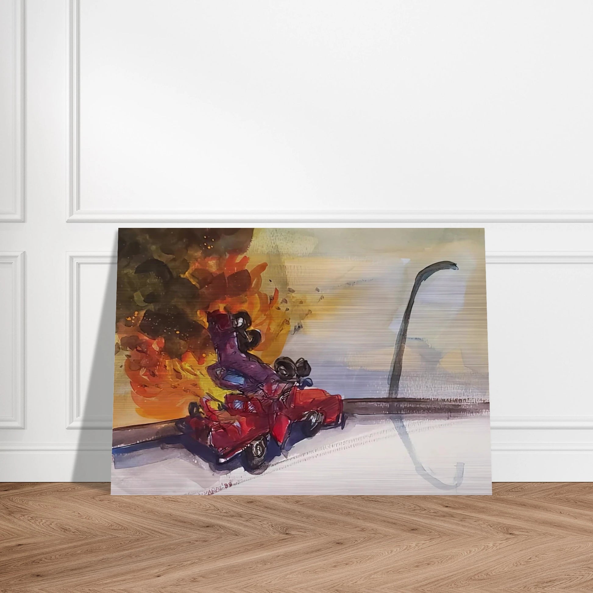 Pile Up Crash - 1984 - Carlos Almaraz Brushed Aluminum Print - 70x100 cm / 28x40 inches | Carlos Almaraz Aluminum Print | Carlos Almaraz Prints