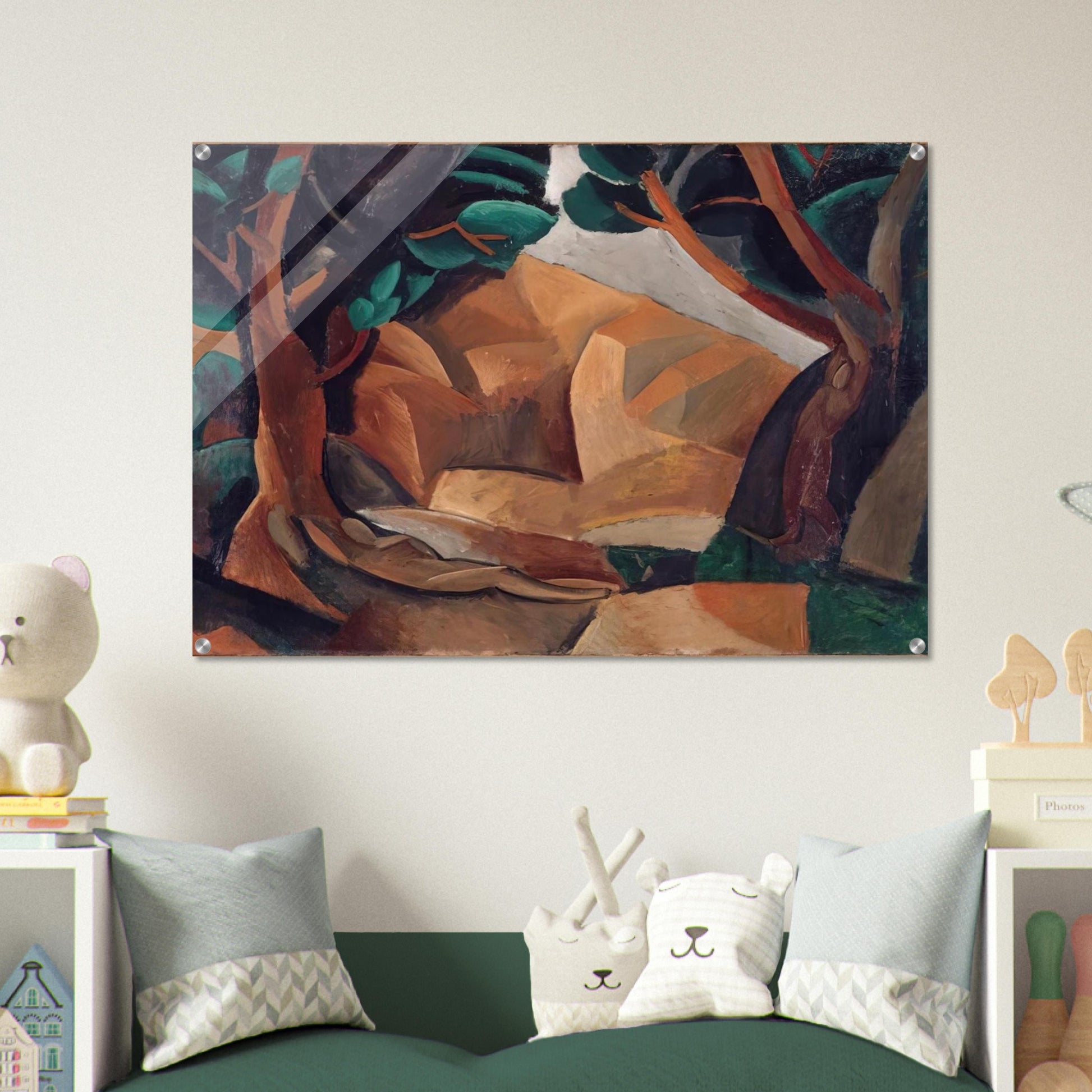 Paysage aux deux figures - 1908  France - Pablo Picasso Acrylic Print - 70x100 cm / 28x40″ inches | Pablo Picasso Wall Art | Pablo Picasso Prints