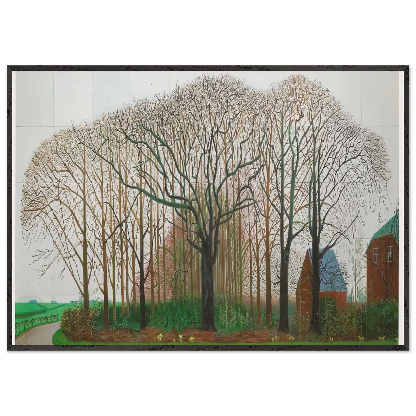 David Hockney - David Hockney Wall art - A1 (59.4 x 84.1  cm) - Premium Wooden Framed Poster With Fine Art Paper - Wood frame