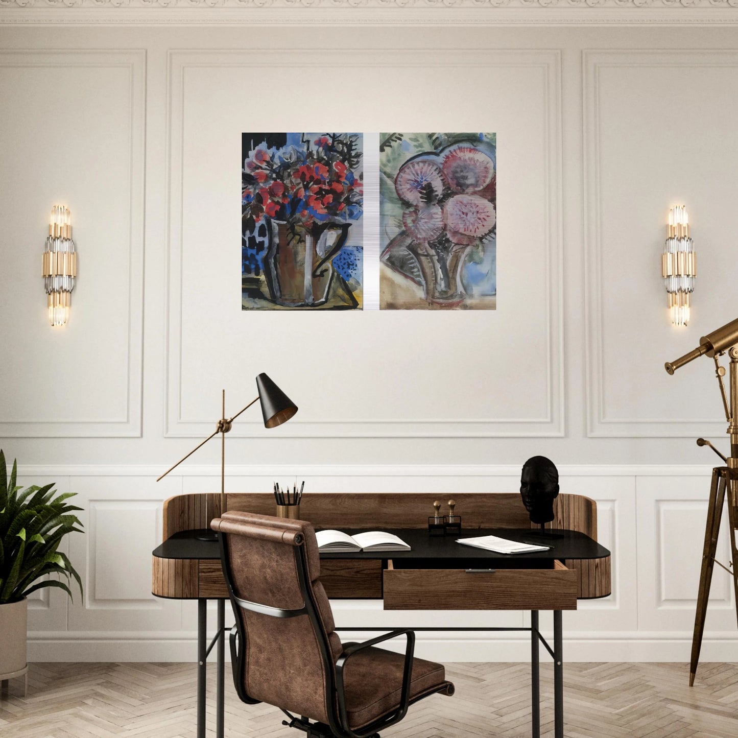 Still Life - Expressionism - Natalia Goncharova Brushed Aluminum Print - 70x100 cm / 28x40 inches | Natalia Goncharova Aluminum Print | Natalia Goncharova Prints