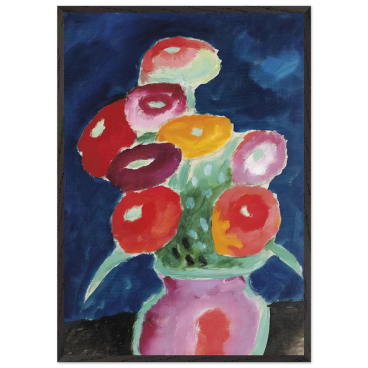 BLUMEN IN EINER VASE 1918 - Alexej von Jawlensky 70x100 cm / 28x40 inches Framed Art Print – Black Wooden Frame