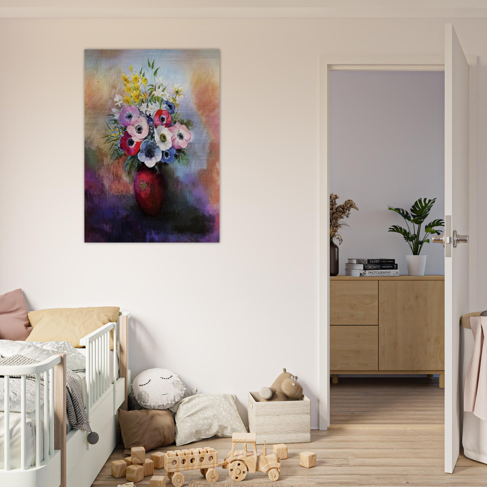 ANEMONES - Odilon Redon Brushed Aluminum Print - 70x100 cm / 28x40 inches | Odilon Redon Aluminum Print | Odilon Redon Prints