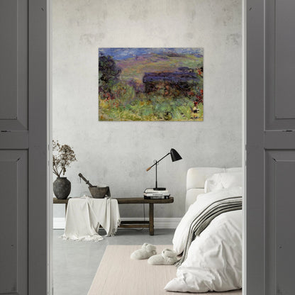 The House Seen through the Roses - claude monet Brushed Aluminum Print - 70x100 cm / 28x40 inches | claude monet Aluminum Print | claude monet Prints