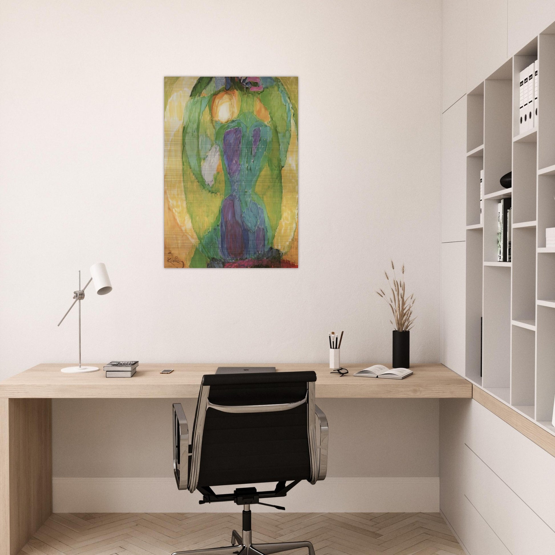 Oval mirror - Frantisek Kupka Brushed Aluminum Print - 70x100 cm / 28x40 inches | Frantisek Kupka Aluminum Print | Frantisek Kupka Prints