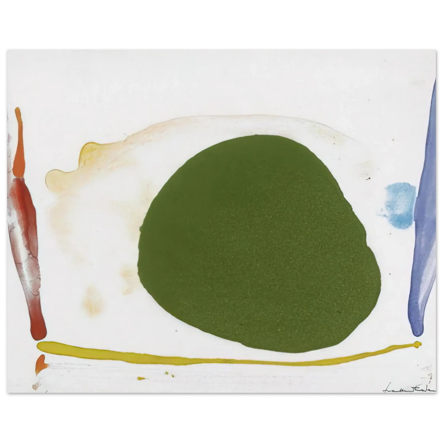 Helen Frankenthaler - Thanksgiving Day - 1973 Wall art - 21x29.7 cm / 8x12" - Premium Wooden Framed Poster With Fine Art Paper - White frame