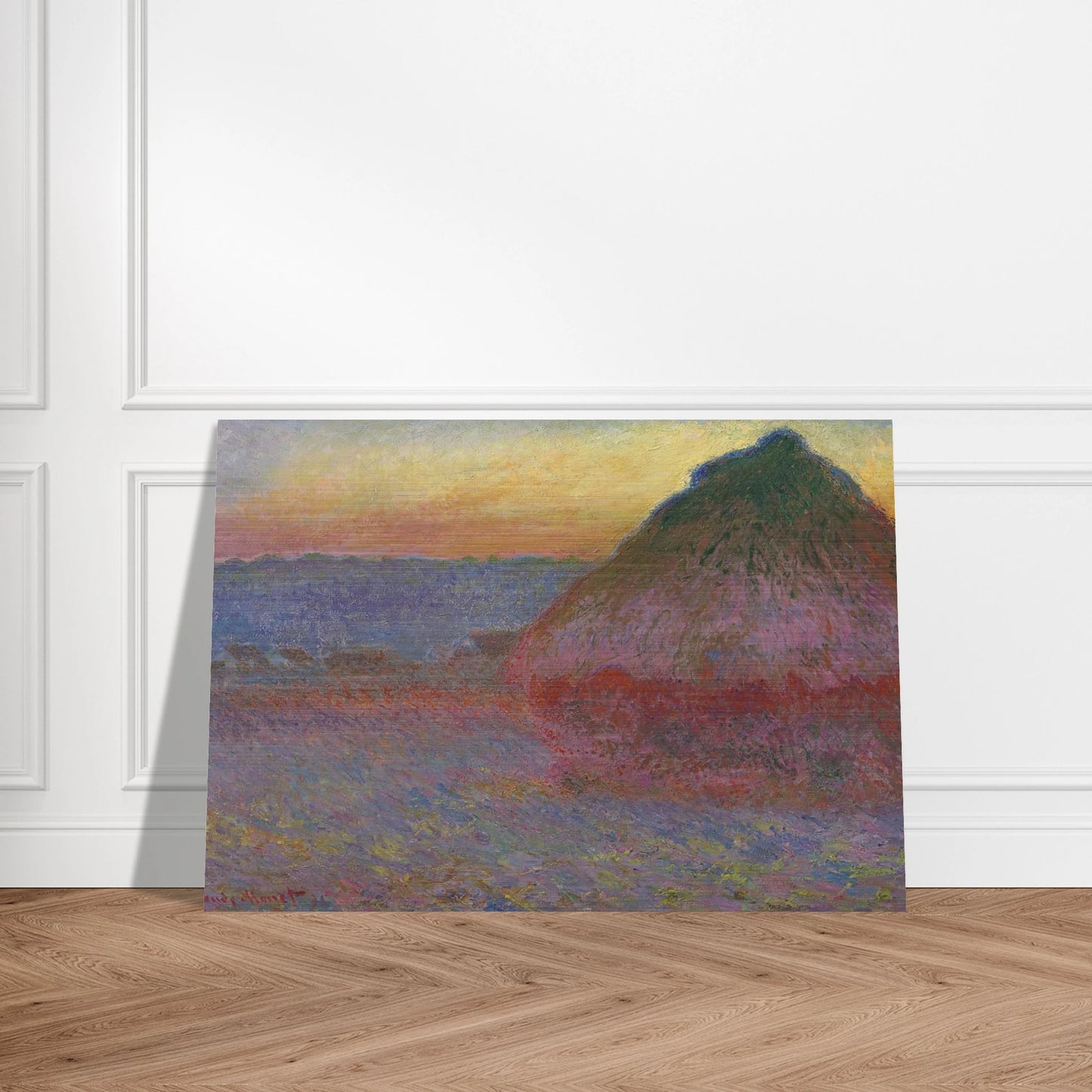 Grainstack in the Sunlight - claude monet Brushed Aluminum Print - 70x100 cm / 28x40 inches | claude monet Aluminum Print | claude monet Prints