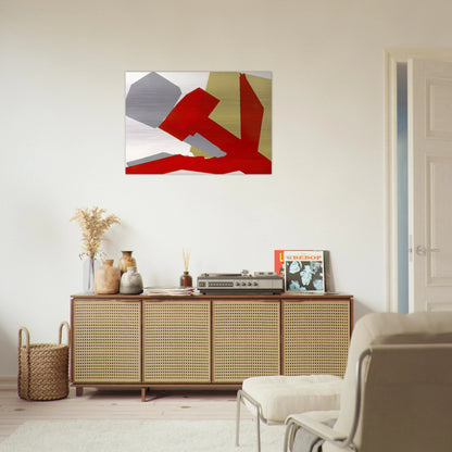 Hammer and Sickle  Special Edition  - Andy Warhol Brushed Aluminum Print - 70x100 cm / 28x40 inches | Andy Warhol Aluminum Print | Andy Warhol Prints