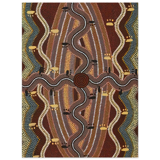 Clifford Possum Tjapaltjarri - Possum Dreaming - 1981  75x100 cm / 30x40inches Fine Art Poster