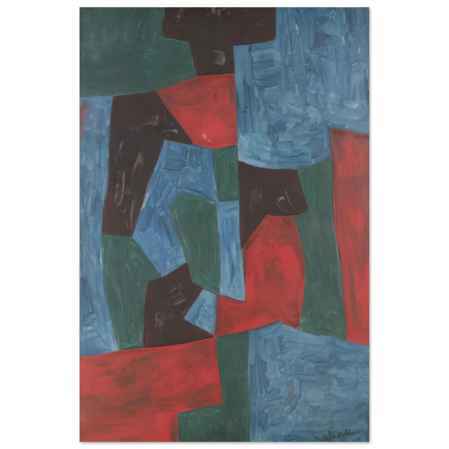 Composition abstraite - 1958 - Serge Poliakoff Art Prints - 100x150 cm / 40x60″ inches | Serge Poliakoff Poster | Serge Poliakoff Prints