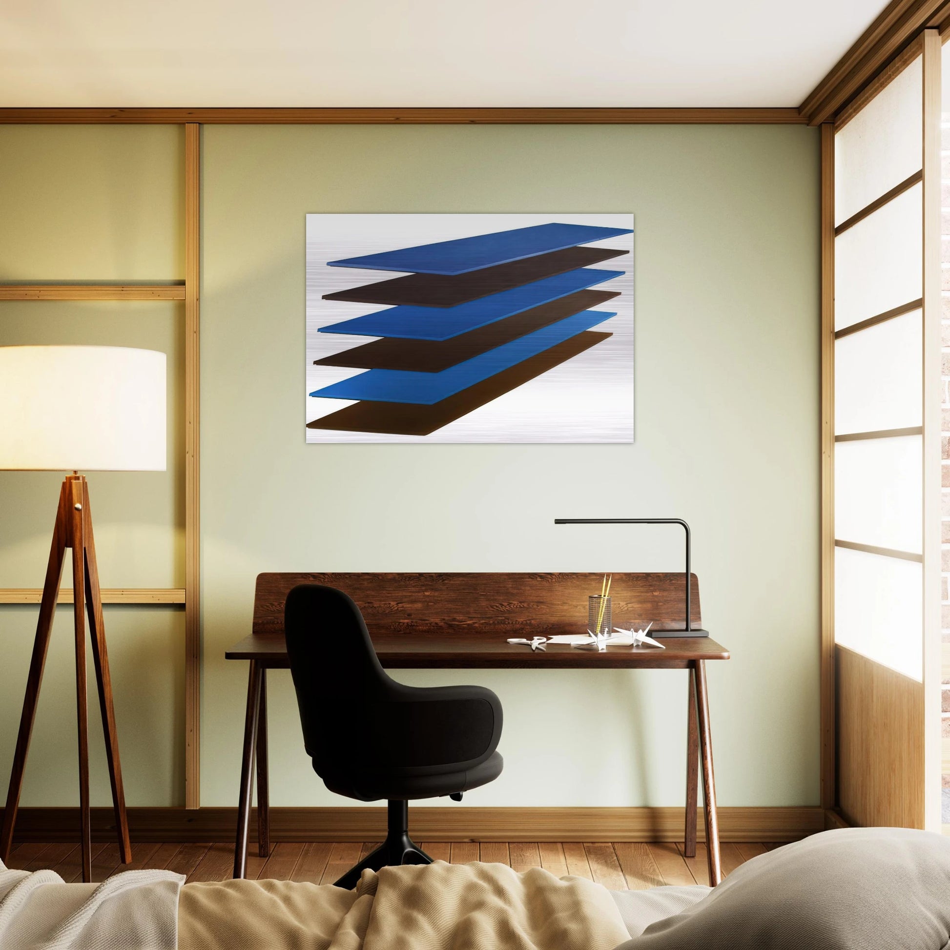 Brown and Blue Plank - 1968 - Thomas Downing Brushed Aluminum Print - 70x100 cm / 28x40 inches | Thomas Downing Aluminum Print | Thomas Downing Prints