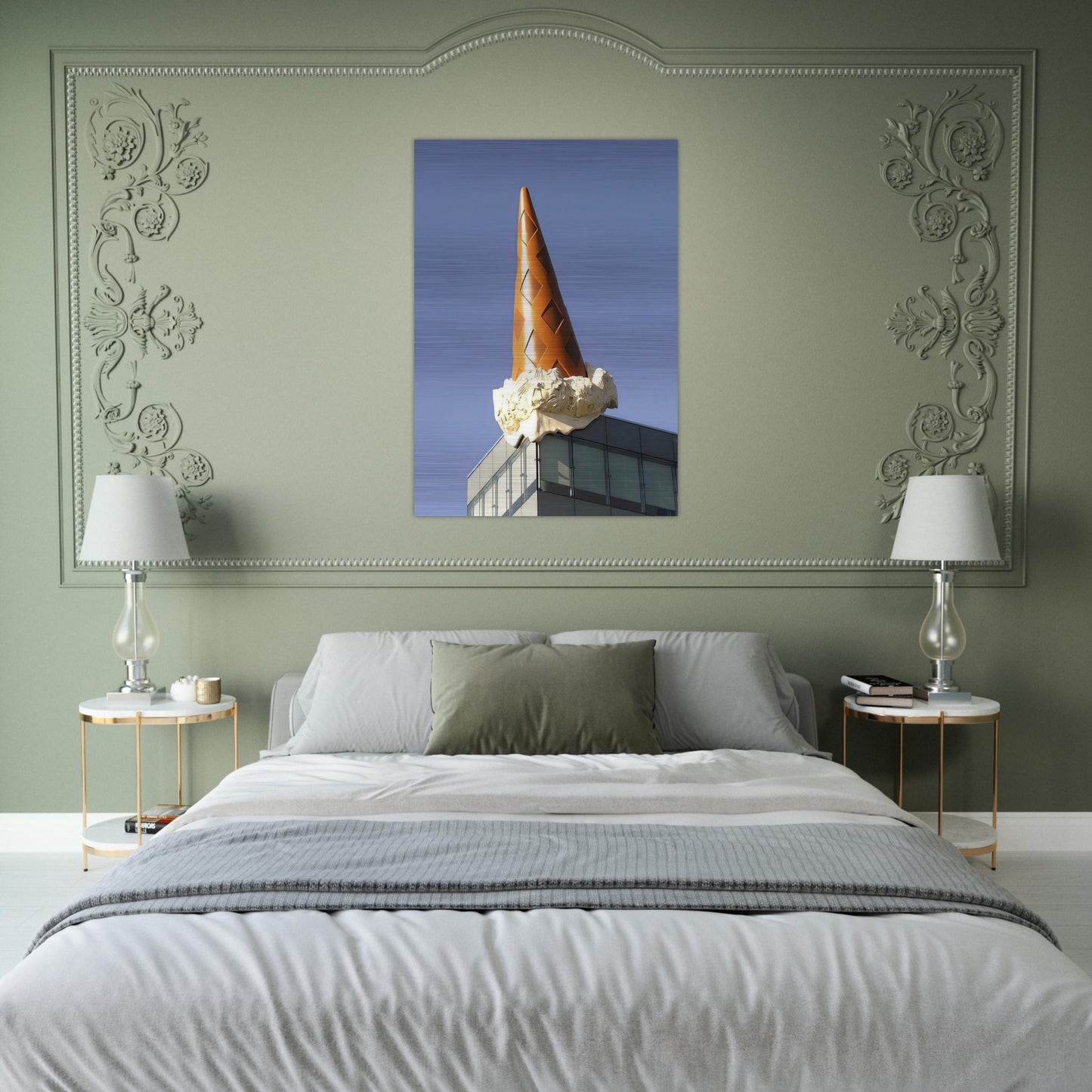 DROPPED CONE COLLABORATION WITH VAN BRUGGEN 2001 - Claes Oldenburg Brushed Aluminum Print - 70x100 cm / 28x40 inches | Claes Oldenburg Aluminum Print | Claes Oldenburg Prints