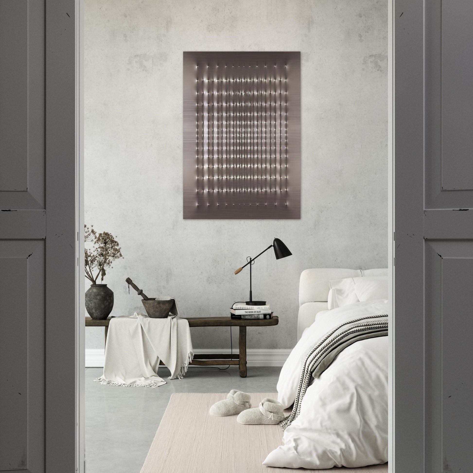 Superficie alluminio - 1969 - Enrico Castellani Brushed Aluminum Print - 70x100 cm / 28x40 inches | Enrico Castellani Aluminum Print | Enrico Castellani Prints