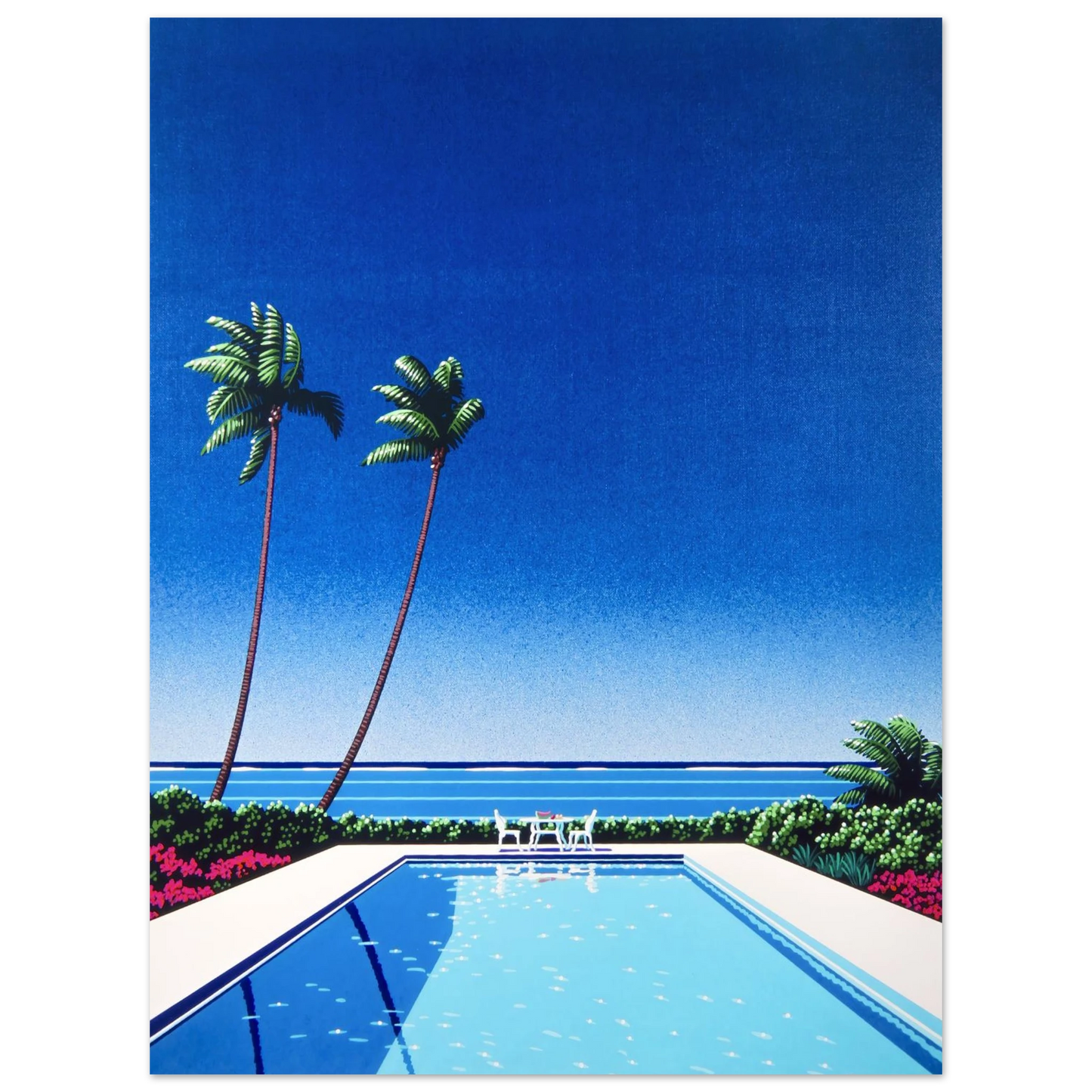 Hiroshi Nagai - Watermelon Pool Wall Art - 60x80 cm / 24x32 inches - Fine Art Poster - -