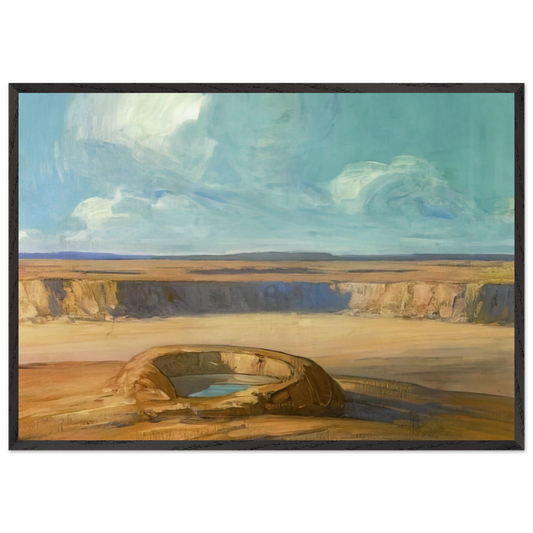 The Waterhole - Tonalism - Xavier Martinez 70x100 cm / 28x40 inches Framed Art Print – Black Wooden Frame