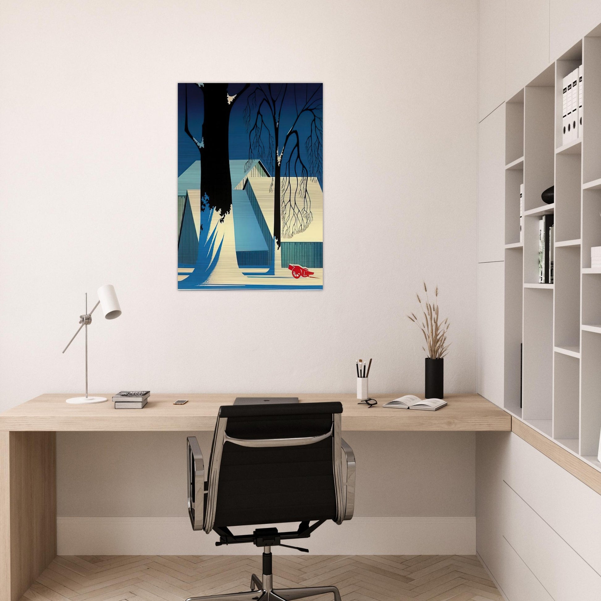 Turquoise - Eyvind Earle Brushed Aluminum Print - 70x100 cm / 28x40 inches | Eyvind Earle Aluminum Print | Eyvind Earle Prints