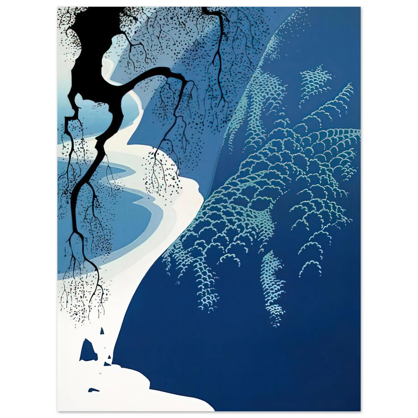 Eyvind Earle - Big Sur and Branch  75x100 cm / 30x40inches Fine Art Poster