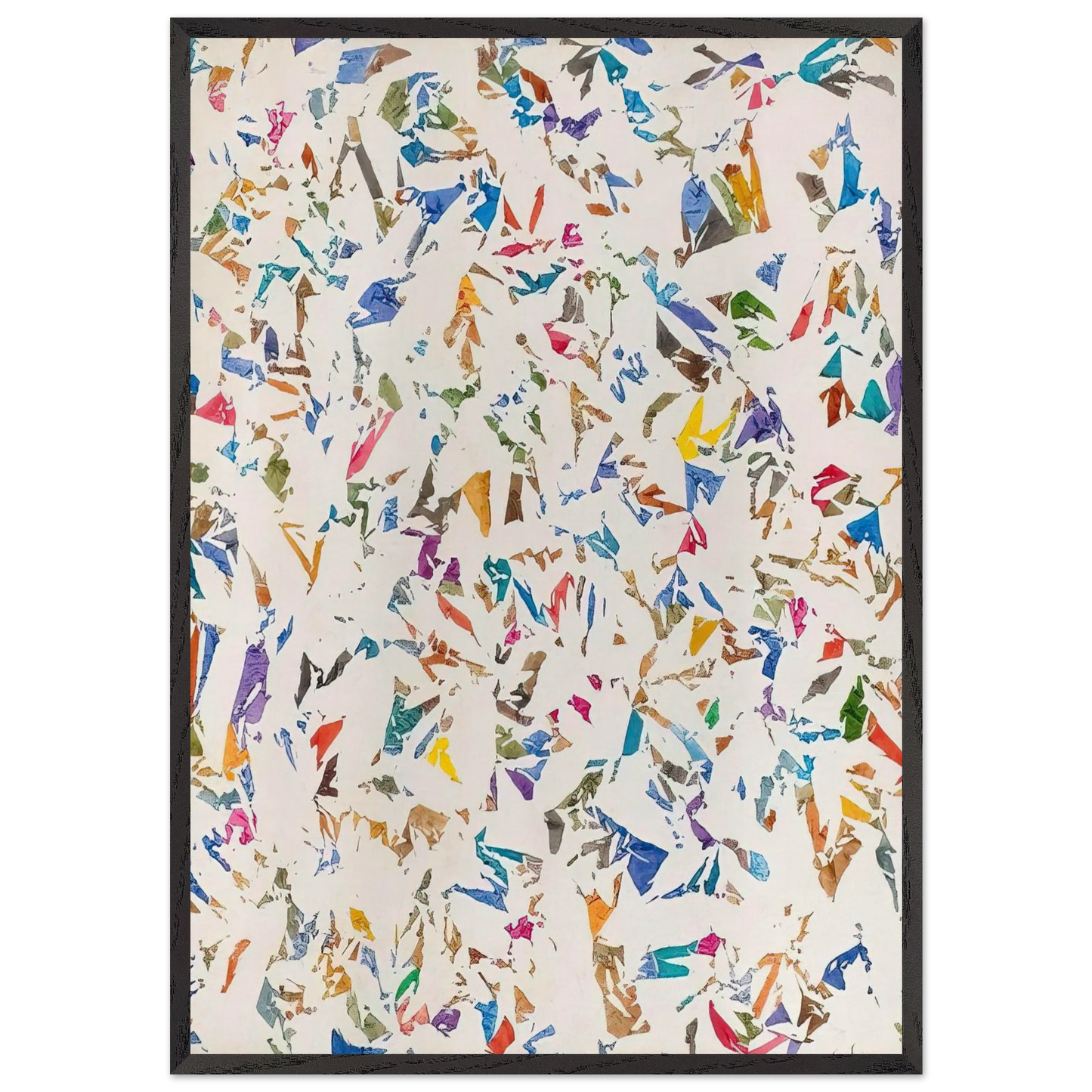 Blanc - 1974 - Simon Hantai 70x100 cm / 28x40 inches Framed Art Print – Black Wooden Frame