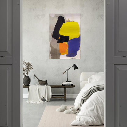 COLLAGE WITH YELLOW BLUE AND ORANGE 1963 - Esteban Vicente Brushed Aluminum Print - 70x100 cm / 28x40 inches | Esteban Vicente Aluminum Print | Esteban Vicente Prints