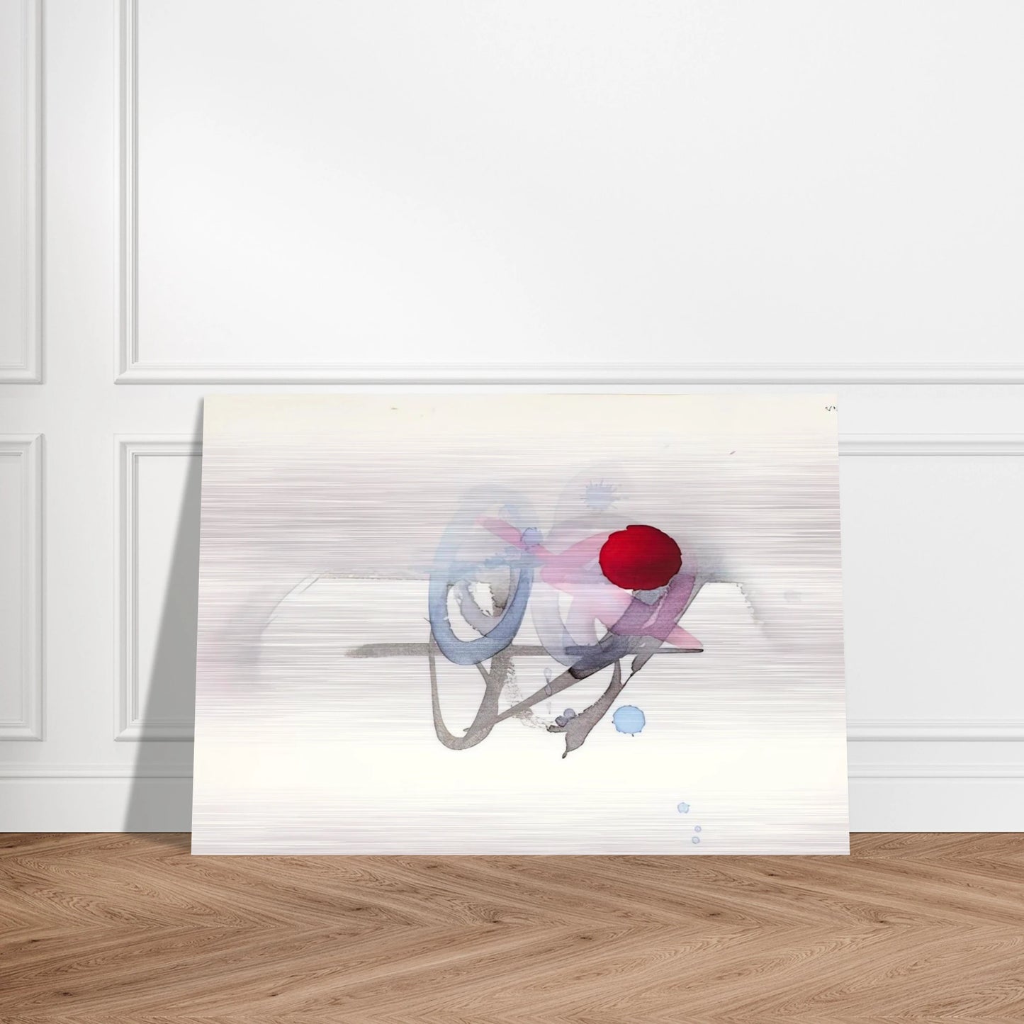 UNTITLED RED BLACK PINK AND BLUE - Luis Feito Brushed Aluminum Print - 70x100 cm / 28x40 inches | Luis Feito Aluminum Print | Luis Feito Prints