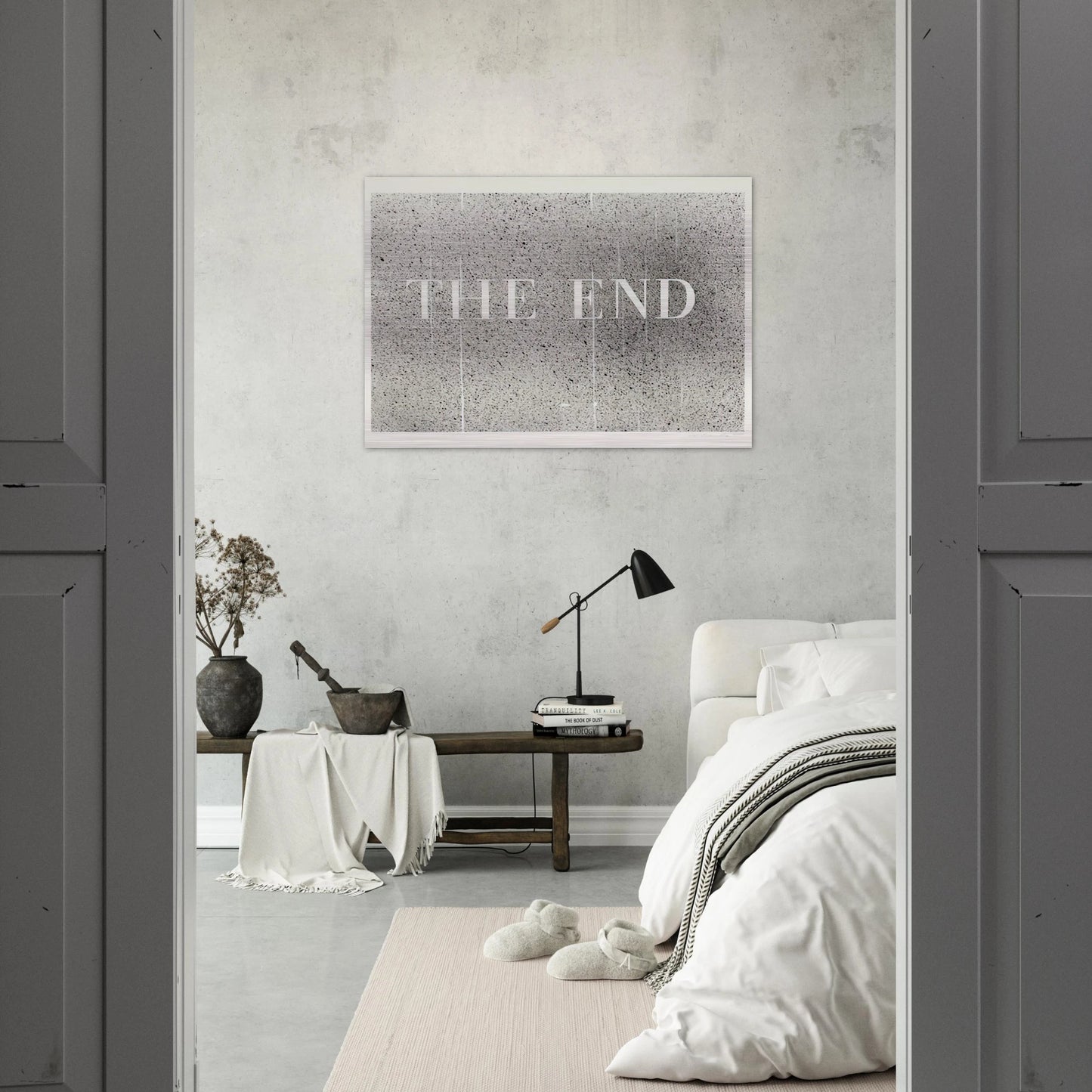 THE END 60 2005 - Edward Ruscha Brushed Aluminum Print - 70x100 cm / 28x40 inches | Edward Ruscha Aluminum Print | Edward Ruscha Prints